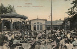 Band Stand and Beer Garden Siofok, Hungary Postcard Postcard