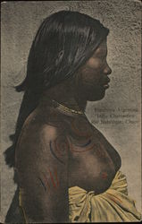 Portrait of Chamacoco Woman, With Tattooed Face Postcard