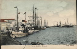 View of Port and Shipping Porto de Rio Grande, Brazil Postcard Postcard