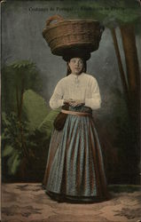 Costumes of Portugal, Fruit Vendor Postcard Postcard