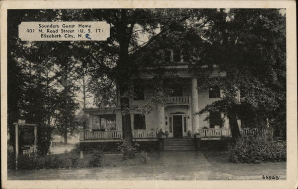 Saunders Guest Home Elizabeth City, NC Postcard