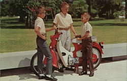 Boys with Moped - McNair Clothing Manufacturing Co. Postcard