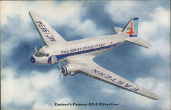 Eastern Air Lines DC-3 Silverliner Postcard