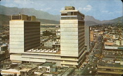 Monterrey Building and Panoramic View Postcard