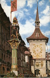 Berne Canton Clock Tower Switzerland Postcard Postcard Postcard