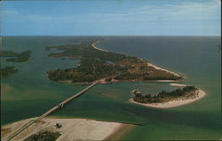 Aerial View Looking South across New Bridge to Longboat Key Postcard