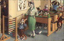 Cats at School Postcard