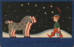 New Years - Art Deco Children Postcard Postcard