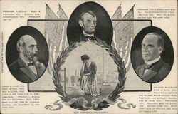 Abraham Lincoln, James Garfield, William McKinley Postcard