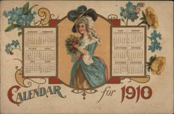 Calendar for 1910 Calendars Postcard Postcard