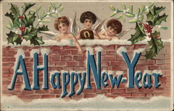 A Happy New-Year Angels & Cherubs Postcard Postcard