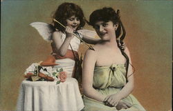 Cupid with Woman Postcard Postcard