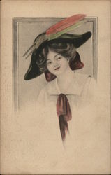 Lady Wearing Large Hat Postcard