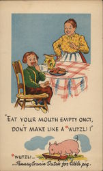 Eat Your Mouth Empty Onct - Pennsylvania Dutch Children Postcard Postcard