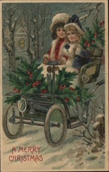 A Merry Christmas Children Postcard Postcard