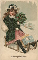 A Merry Christmas Children Postcard Postcard