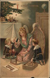 A Merry Christmas Angels Postcard Postcard