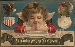 Thanksgiving Greetings Children Postcard Postcard