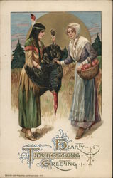 Hearty Thanksgiving Greeting Postcard