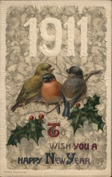 1911 - I Wish You A Happy New Year Postcard