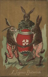 A Joyous Eastertide With Bunnies Postcard Postcard