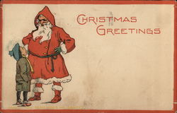 Christmas Greetings Santa Claus Postcard Postcard