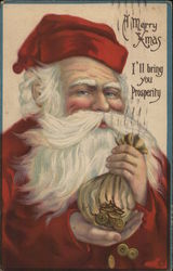 Merry Xmas - I'll Bring You Prosperity Santa Claus Postcard Postcard Postcard