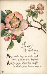 HEARTY GREETINGS Postcard