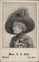 Miss A.E. Still Warwick New York Hats Postcard Postcard