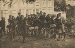 Schoolboys with Bicycles Postcard Postcard Postcard