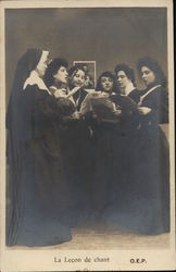 A Nun And Five Ladies Hold Music Sheets Postcard