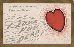 A wireless Message From My Heart. I Love You Dear Hearts Postcard Postcard