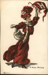 Harvard Girl Postcard