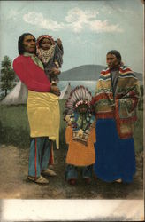 Apache Indian Family Postcard