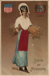 State Girl Missouri Postcard