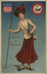 State Girl Oregon Postcard