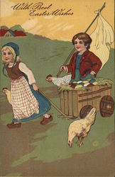 With Best Easter Wishes With Children Postcard Postcard