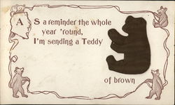 Embossed Teddy Bear Postcard