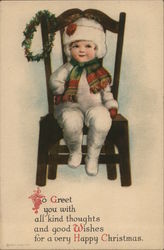 Child Sitting on a Chair Children Postcard Postcard