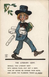 The Literary Gent. Postcard