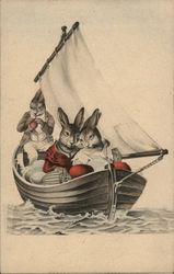 Boatful of Bunnies With Bunnies Postcard Postcard