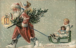 A Merry Christmas Santa Claus Postcard Postcard