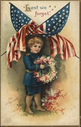 Lest we Forget, Memorial Day Postcard Postcard