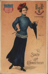 State Girl Connecticut Postcard