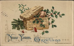 New Year Greeting Postcard