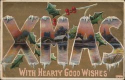 XMAS With Hearty Good Wishes Postcard