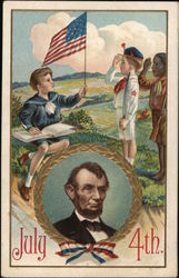 Fourth of July, Abraham Lincoln 4th of July Postcard Postcard