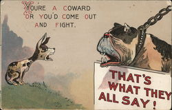 You're a Coward Comic, Funny Postcard Postcard