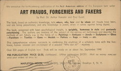 Art Frauds, Forgeries and Fakers Post Card Clubs & Collecting Postcard Postcard