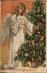 A Happy Christmas Angels Postcard Postcard